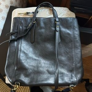 Fossil Black Leather Backpack